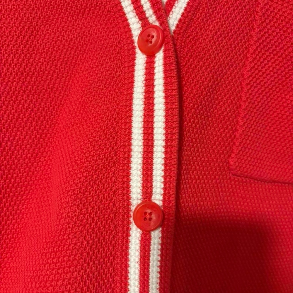 Alo Yoga Tennis Club Cardigan NWT Red White Preppy Tenniscore Knit med - Picture 3 of 8